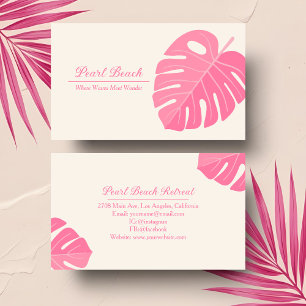 Pink Tropical Beach Vacation Rental Business Card