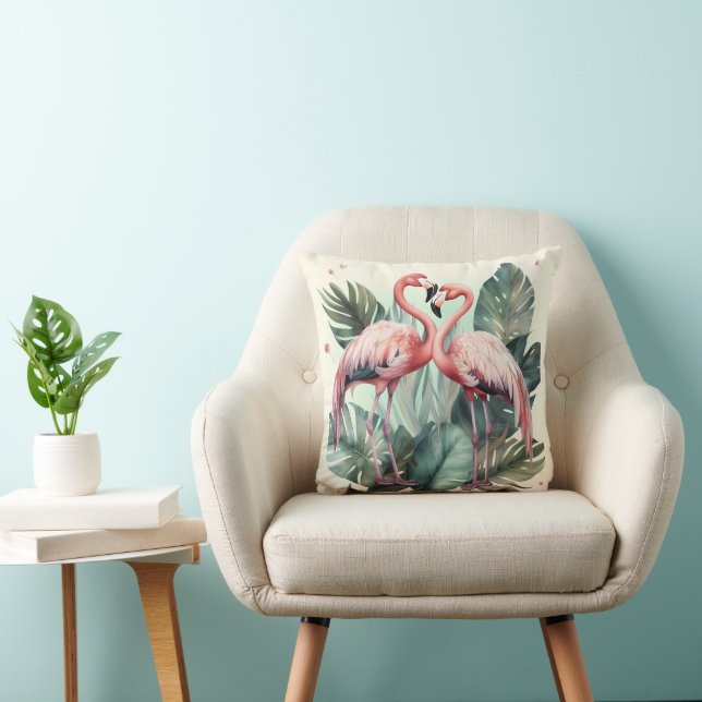 Pink Tropical Flamingo  Cushion (Chair)