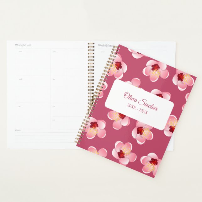 Pink Tropical Flower Personalised Planner (Display)