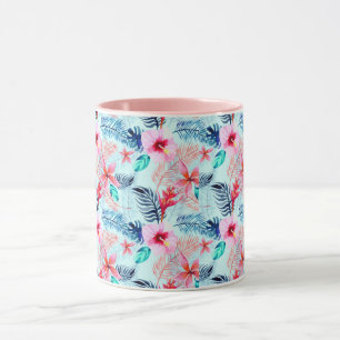 Pink Tropical Flowers Mug