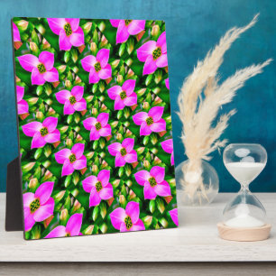 Pink Tropical Flowers Pattern Plaque