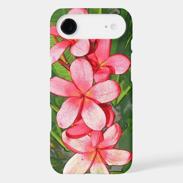 Pink Tropical Frangipani Art (Back)