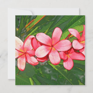 Pink Tropical Frangipani Art Card