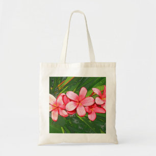 Pink Tropical Frangipani Art Tote Bag