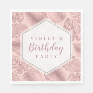 Pink Tropical Geometric Napkin