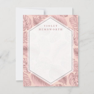 Pink Tropical Geometric Note Card