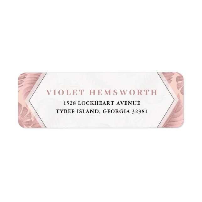 Pink Tropical Geometric Return Address (Front)