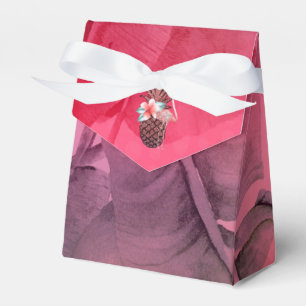 Pink Tropical Glitter Pineapple Luau Party Favour Box