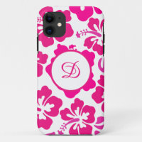 Pink tropical Hawaii Hibiscus Floral Pattern