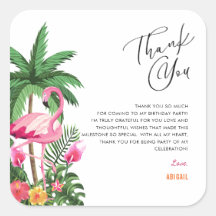 Pink Tropical Hawaiian Adult 25th Birthday Napkins