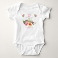 Pink Tropical Hibiscus Floral Baby in Bloom