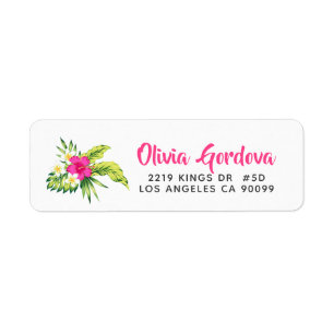 Pink Tropical Hibiscus Modern Typography Template