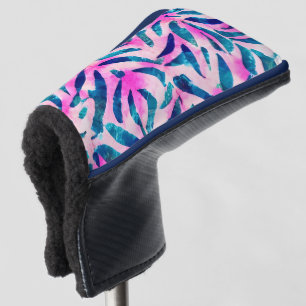 Pink Tropical Leaf Pattern Golf Head Cover