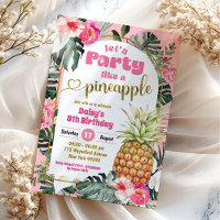 Pink Tropical Luau Floral Party like a Pineapple