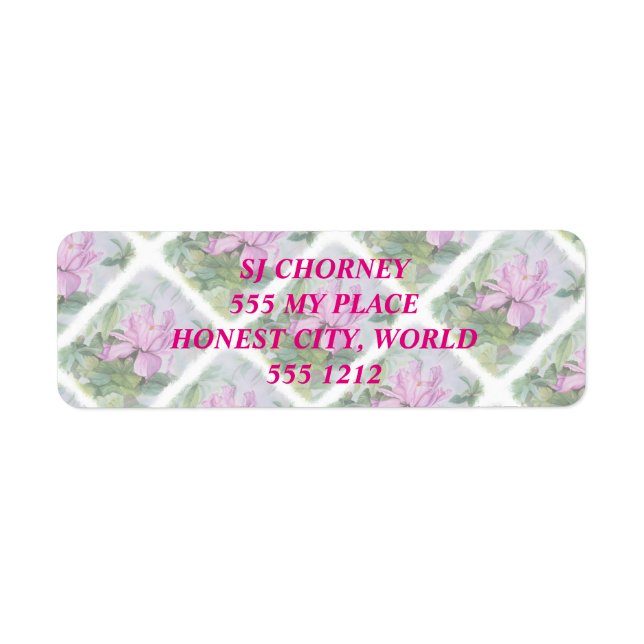 PINK TROPICAL ORCHID RETURN ADDRESS LABELS (Front)