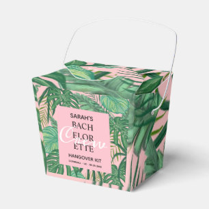 Pink Tropical Palm Bachelorette Party Hangover Kit Favour Box