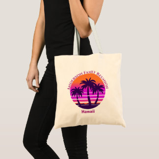Pink Tropical Palm Tree Beach Vacation Tote Bag