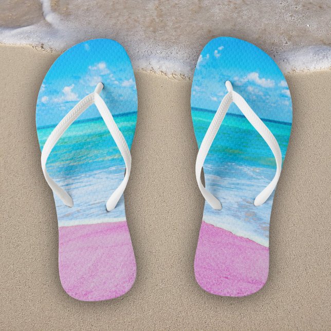 Pink Tropical Sand Beach Jandals (Creator Uploaded)
