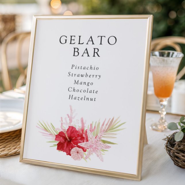 Pink Tropical Sea Shell Bridal Shower Downloadable Poster (Creator Uploaded)