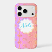 Pink Tropical Sunset Aloha Palm Tree