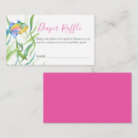 Pink Tropical Theme Diaper Raffle Invitation