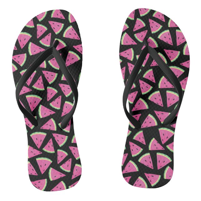 Pink Tropical Watermelon Pattern Jandals (Footbed)