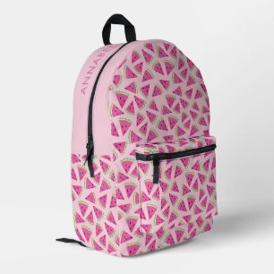 Pink Tropical Watermelon Pattern Printed Backpack