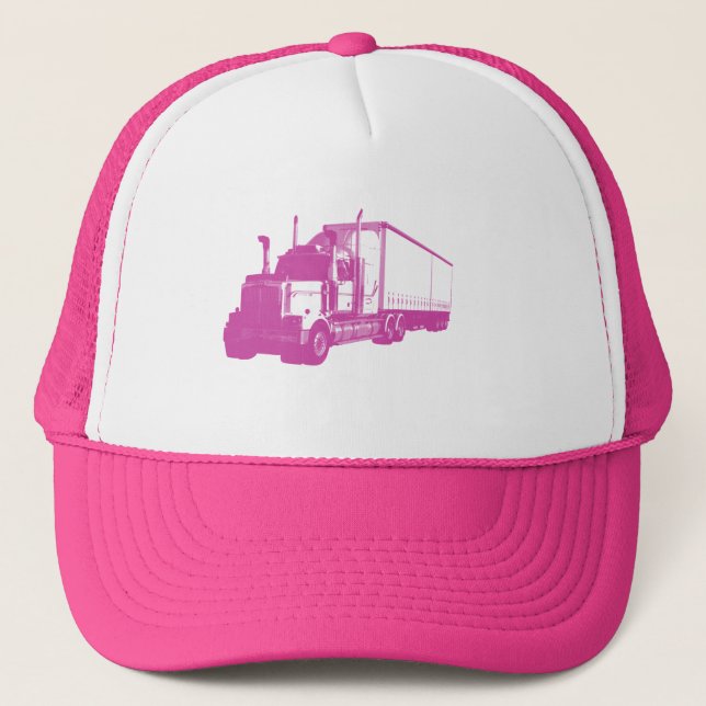 Pink Truck Trucker Hat (Front)