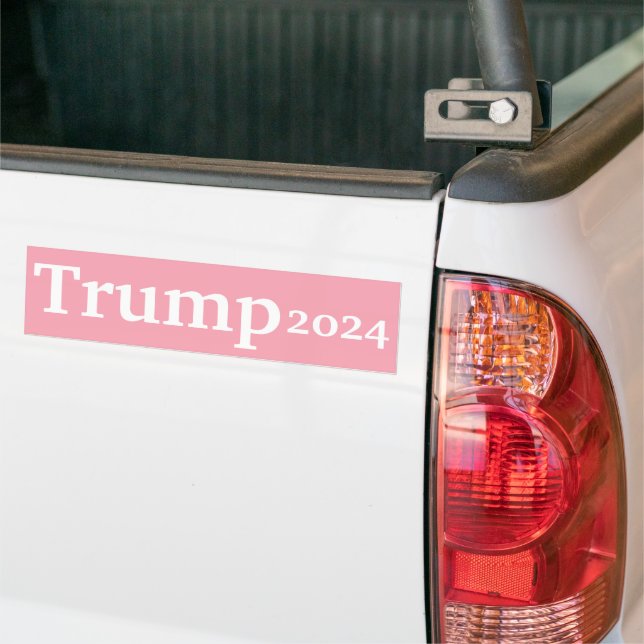 Pink Trump 2024 Campaign Bumper Sticker (On Truck)
