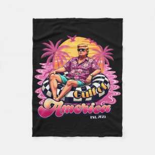 Pink Trump 2025 Beach Gulf Of Usa America Est 2025 Fleece Blanket