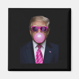 Pink Trump Bubble Gum 2024 Vote President Funny Cu Magnet