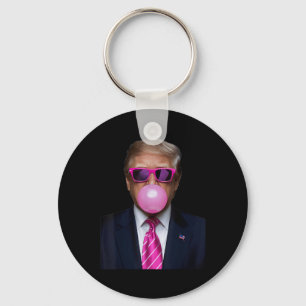 Pink Trump Bubble Gum Gift 2024 Vote President Fun Key Ring