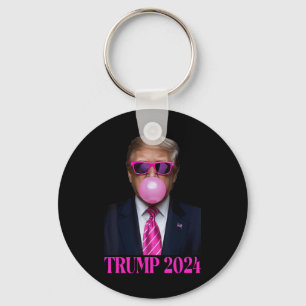 Pink Trumpbubble Gum 2024 Vote President Funny Cut Key Ring