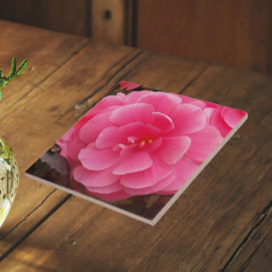 Pink Tuberous Begonia Floral Tile