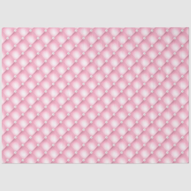 Pink Tufted Pearls Tissue Paper (Front)