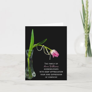 Pink Tulip and Pearls Thank You from Family Card