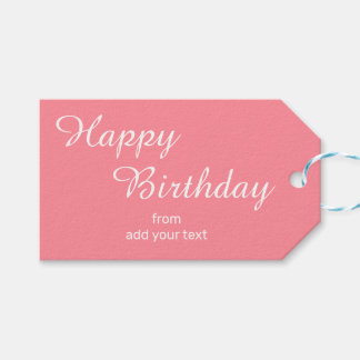 Pink Tulip Birthday Gift Tags