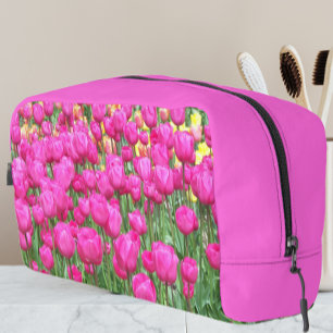 Pink Tulip Blooms Floral Dopp Kit