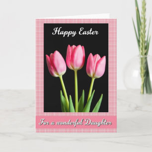 Pink Tulip Blossom Greetings Card