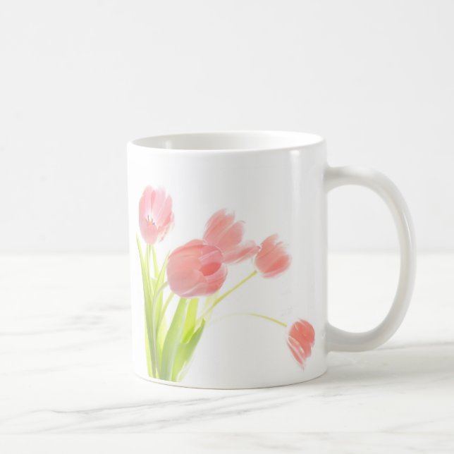 Pink Tulip Bouquet mug (Right)