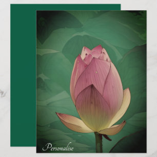 Pink Tulip Bud Green Personal Scrapbook Paper
