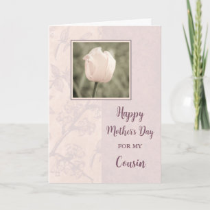 Pink Tulip Cousin Happy Mother's Day Card