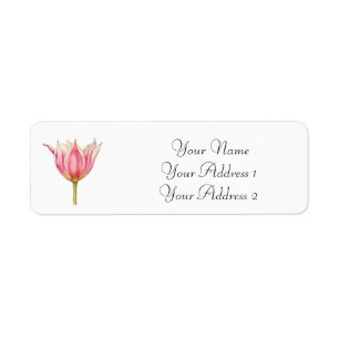 Pink Tulip Custom Address Labels