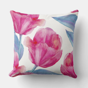 Pink Tulip Decorative Pillow
