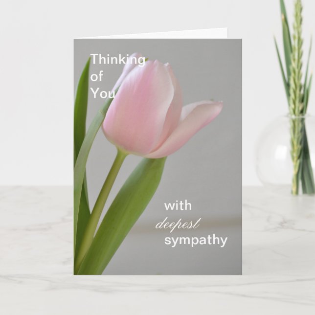 Pink Tulip Deepest Sympathy Card (Front)