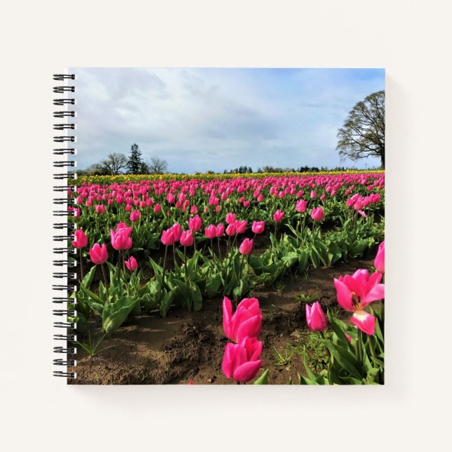 Pink Tulip Field, Oregon Notebook (Front)