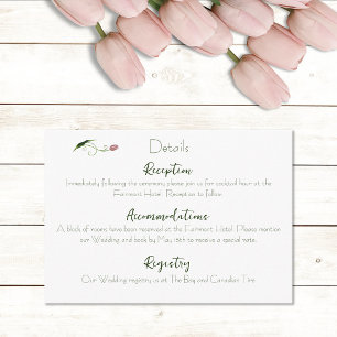 Pink Tulip Floral Enclosure Card