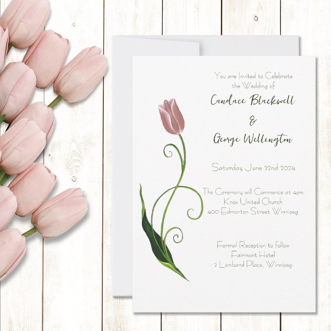 Pink Tulip Floral Invitation (Creator Uploaded)