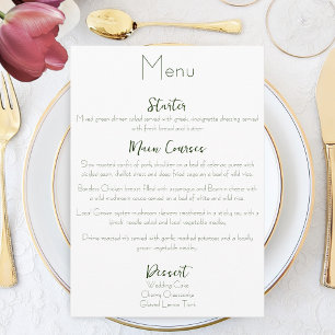 Pink Tulip Floral Menu