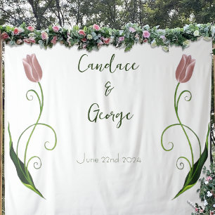 Pink Tulip Floral Tapestry